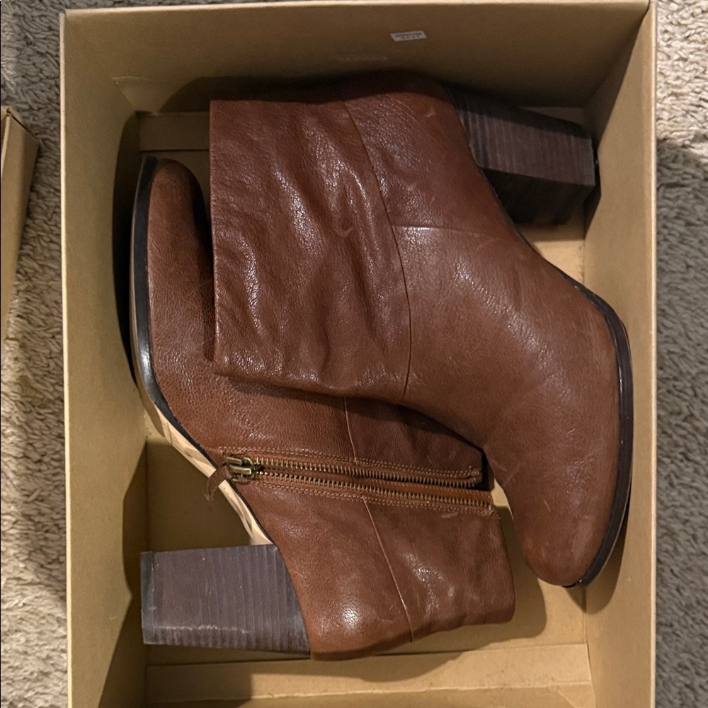 Cole Haan Chestnut Leather Ankle Booties